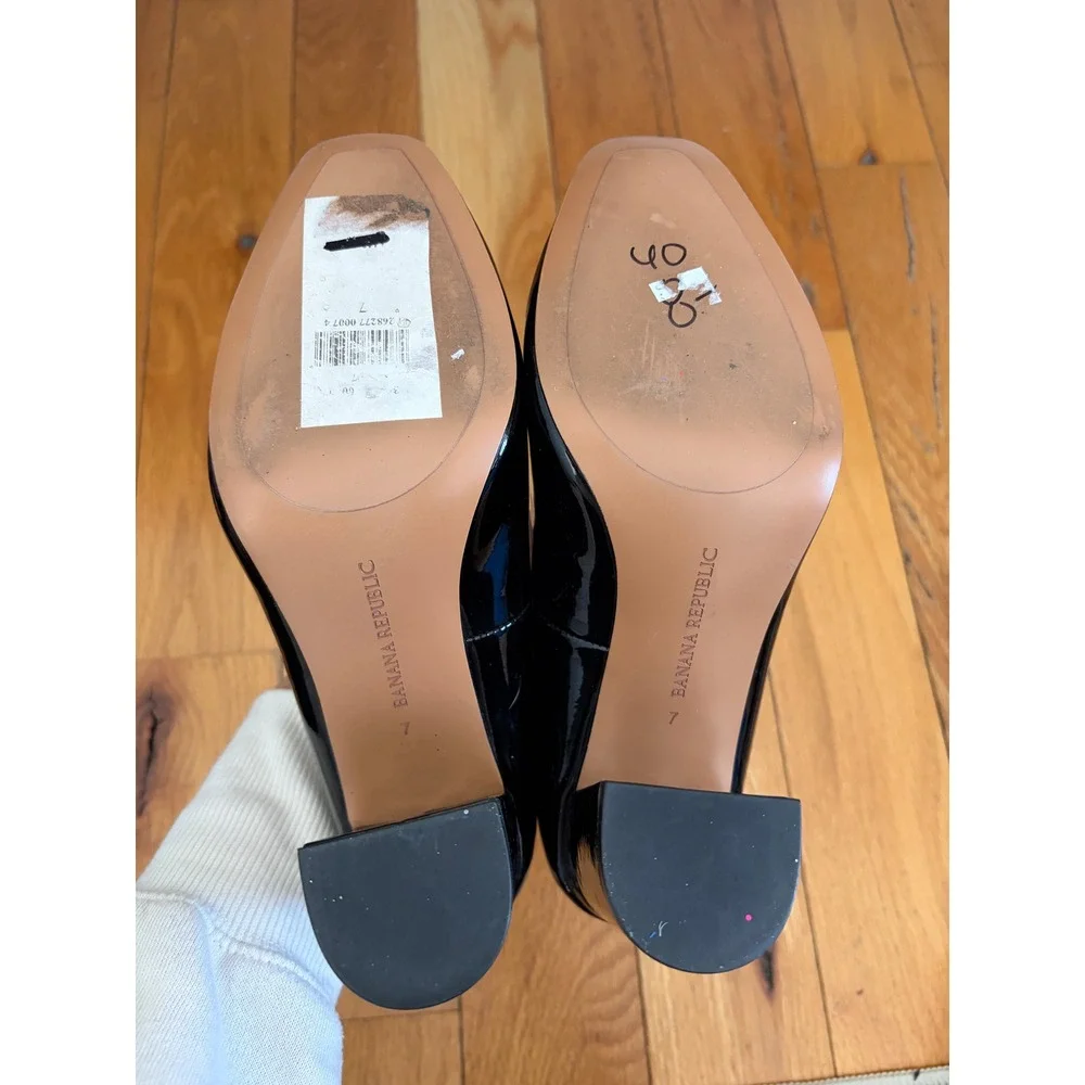 Banana Republic Women's Size 7 Shoes Black Patent Leather Career Heels